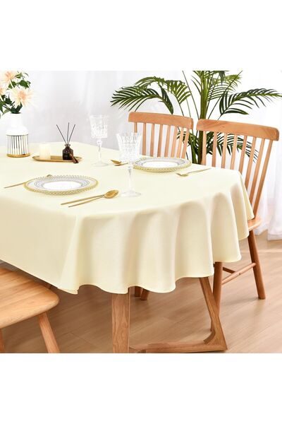 Zeren Home Care-free Liquid-proof Oval Tablecloth