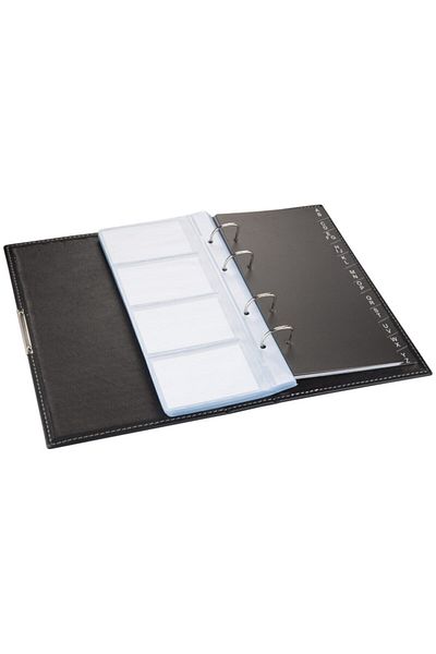2K Faux Leather Mechanism 4 Rows Indexed Business Card Holder with 192 Card Capacity 16x26,5 cm