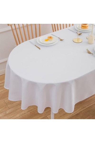 Zeren Home Care-free Liquid-proof Oval Tablecloth