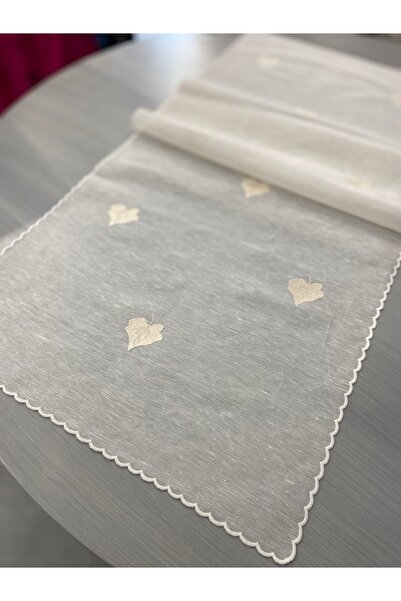 Günay Home Collection İpek Kumaş Üzerine Makine Nakışı Kenar Dilimli Sofra Ta...