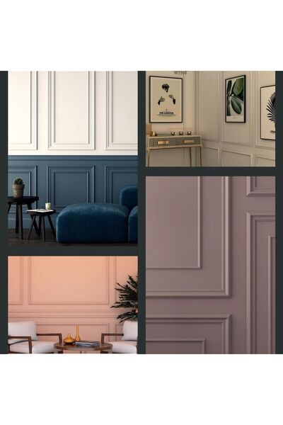 Mismuka Poliüretan Boyanabilir Dekoratif Duvar Çıtası Montaja Hazır Kesilmiş 3 cm Motifli Çerçeve 5’li Paket