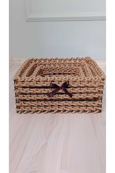 Egindra Wicker 3-Piece Cornered Basket Set-fruit-bread-potato-onion Basket-organizer