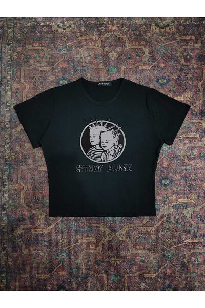 MAYDAY CULTURE Tricou pentru bebeluși cu guler rotund cu imprimeu suprapus pe...