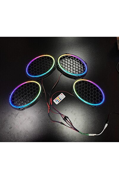 POZART AUDİO SYSTEMS Piksel Neon Ledli Oval 6*9 Hoparlör Midrange Kapağı 4adet Kapak+Modül Soket Tak Çıkart Kolay Montaj