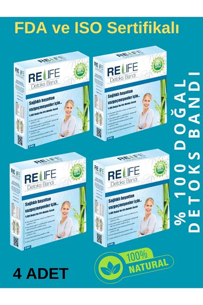 Relife Re-life Detox Band Natural Detox Foot Band 4 Boxes (32 Bands)