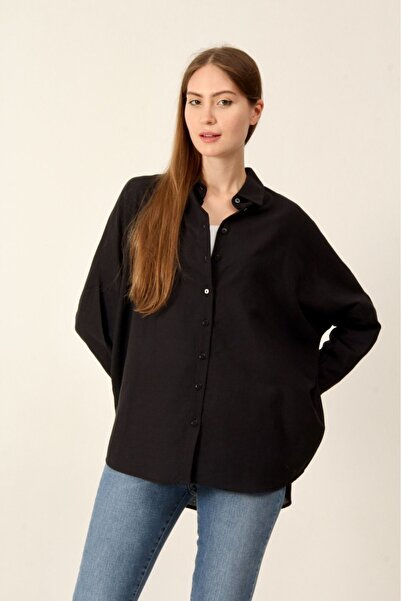 SD LUXURY Over Size Keten Gömlek