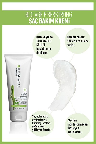 Biolage Fiberstrong Yıpranmış Kolay Kırılan Saçlar Için Güçlendirici Saç Bakım Kremi 200 ml