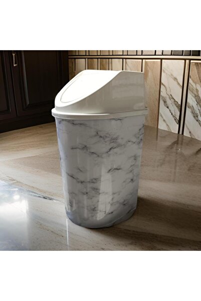 abnturk 10 Lt. Klick Kapaklı Lüks Çöp Kovası-Granit Mermer desenli Dekoratif ...
