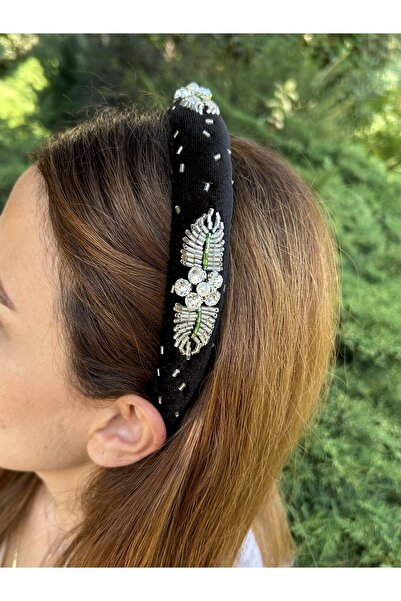 ByMerve Bym025 Rochie de seară cu coroană neagră - Accesoriu pentru păr subți...