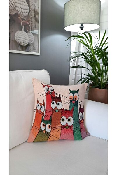 KIRLENT EV Tapestry Cats Throw Pillow Case