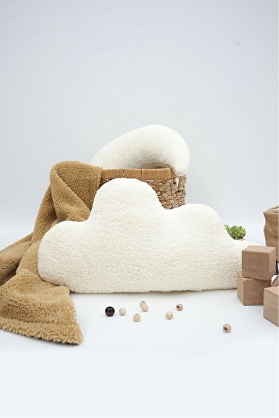 mordesign Dekoratif Peluş Yastık, Teddy Kumaş Bulut Yastık, Süper Kabarık Bul...