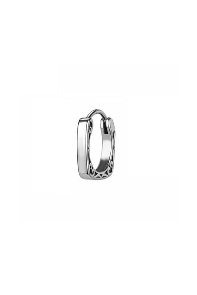 Viking Boutique Square Hoop Vintage Snap-on Men's 316l Steel Earrings