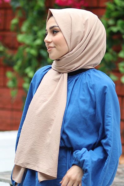 feronis Γυναικείο Hijab Βαμβακερό Μοντέλο Cazz Shawl _ Μπεζ