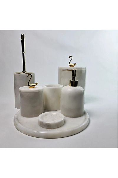 ege gross White Marble Bathroom Set 7Li/Marble Bathroom Set
