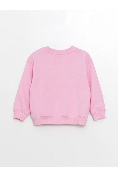 LC Waikiki Lcw Eco - Pink Lilac Girl's Sweatshirt, Crew Neck, Long Sleeve