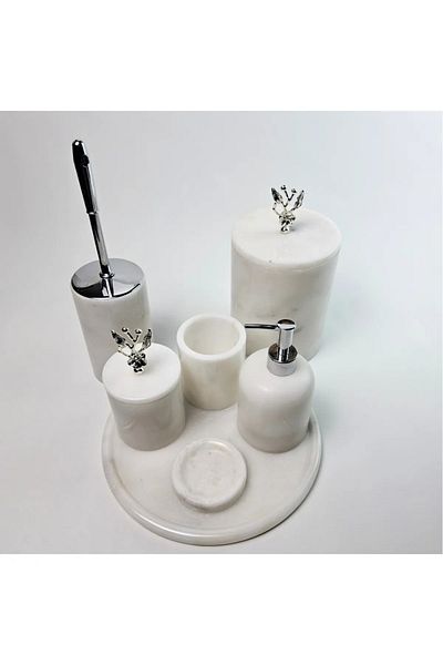 ege gross White Marble Bathroom Set 7Li/Marble Bathroom Set