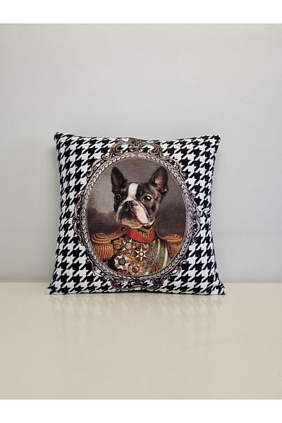 KIRLENT EV Κάλυμμα μαξιλαριού με μοτίβο King Boston Terrier Dog Goose Feet