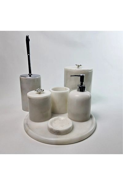 ege gross White Marble Bathroom Set 7Li/Marble Bathroom Set