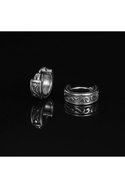 Viking Unisex Tribal Embroidered Gothic Earrings - Stainless and Non Tarnish 316L Steel