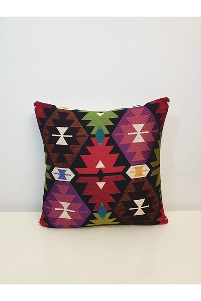 KIRLENT EV Woven Tapestry Rug Pattern Throw Pillow Case