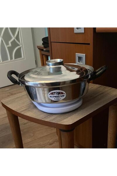 Home Kızartma Pilav Kamp Tavası Kapaklı Çift Kulplu iç çap: 21,5 derinlik: 7,5 cm