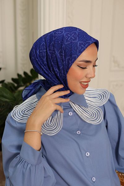 Silk Home Eșarfă cu model busolă din bumbac moale