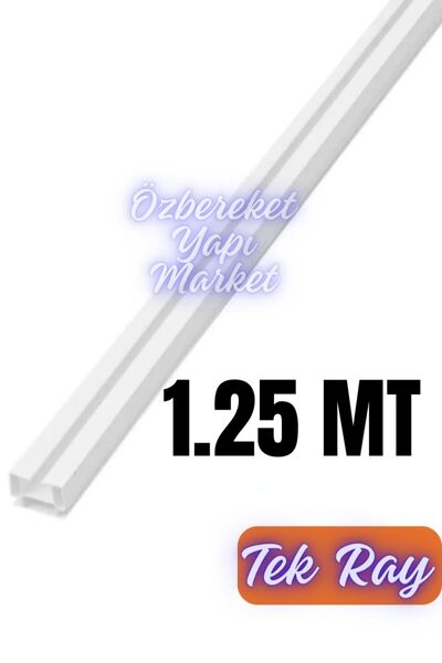 özbereketyapimarket Tekli Korniş 1 Raylı 1.25 Metre Perde Rayı Tek Raylı Korn...
