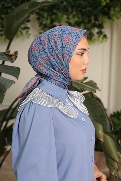 Silk Home Μαλακό βαμβακερό κασκόλ με σχέδιο πυξίδας