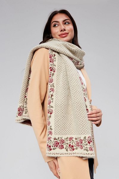 panşalço Stone Colored Beard Neck Shawl