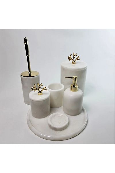 ege gross White Marble Bathroom Set 7Li/Marble Bathroom Set