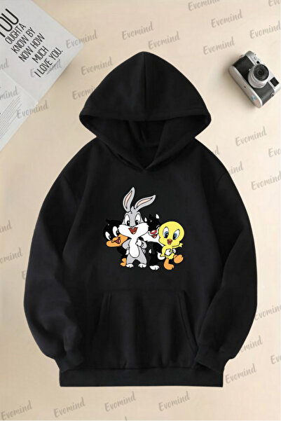 Evomind Unisex Cartoon Characters Printed Adult and Kids Oversize Sweatshirt