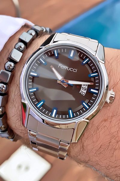 Ferrucci Ferruci Brand Metalic Color Steel Cord Men's Wristwatch - Bracelet
