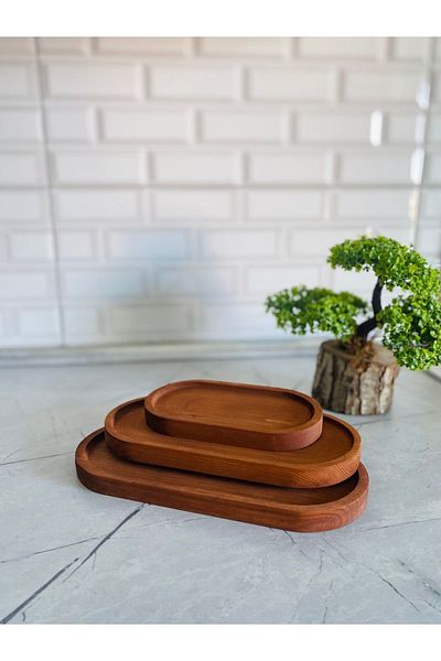 BTHGROUP Set of 3 Wooden Breakfast Set - Oil Pot Presentation Board