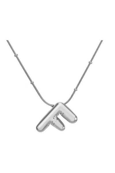Myra Silver Balloon Letter Steel Necklace