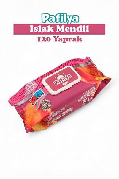 Pafilya Islak Havlu Mendil 120 Yaprak Şeftali Tekli Paket Plastik Kapaklı