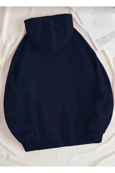 Moda Işık Φούτερ με κουκούλα Navy Blue Unisex - 100% βαμβάκι