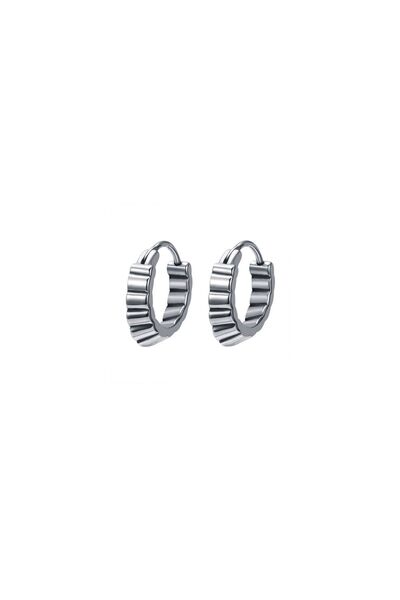 Viking 316L Stainless Anti-Tarnish Striped Hoop Gothic Earrings