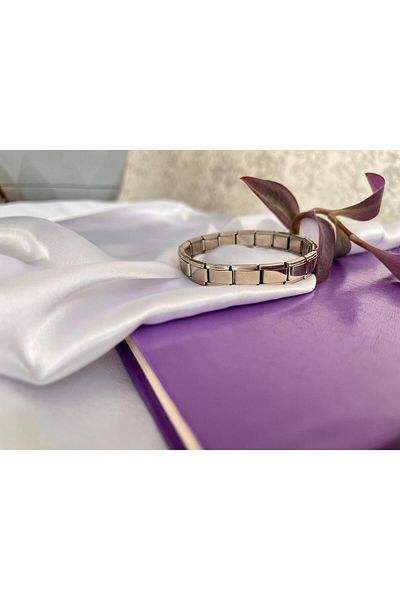 DETA ACCESSORY Unisex Italian Charm Silver Stainless Steel Bracelet