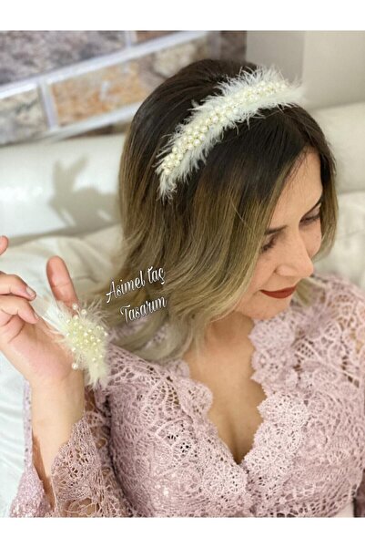 ASİMEL TAÇ & TASARIM Anne Bebek Tacı Lohusa Tacı Tüylü