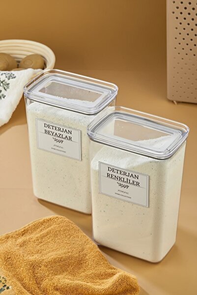 KATE HOME Deterjan Kutusu/vakum Kapaklı Banyo Düzenleyici Saklama Kutusu (RENKLİLER)-(BEYAZLAR)(2900ML)2.9lt