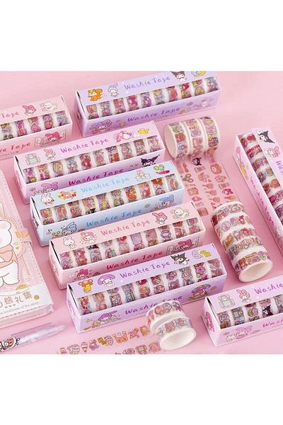 maxx plus Sanrio Kuromi My Melody Set of 10 Washi Tape Tapes
