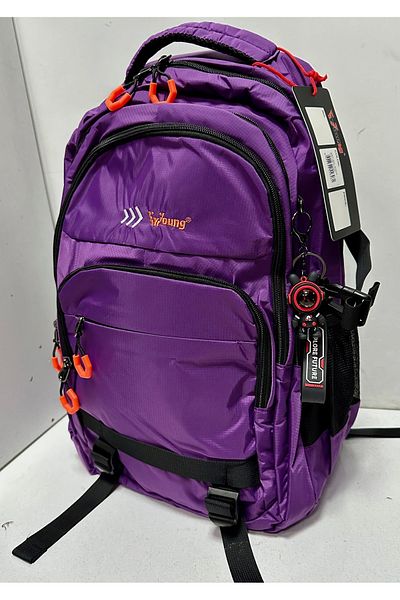 ÇÇS Purple Colored Waterproof Women's School Backpack - 51612 Young Sports Bag with Keychain
