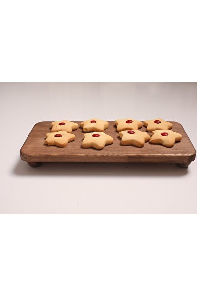 Rabo Craft Ahşap Sunumluk Ayaklı Sunumluk Ahşap Ceviz Renk