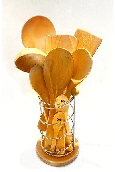 Kitchen Mania 20 Parça Bambu Ahşap Kaşık Tahta Spatula Servis Seti-kaşıklık