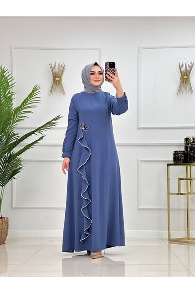 poplinmoda 2435 Helen Tesettür Abiye ve Davet Elbisesi