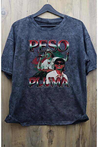 Fuddy Moda Unisex Re Sa šljokicama Oversize kroj T-shirt - Peso Pluma Washed,...