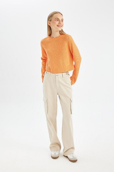 DeFacto Pulover Coool Regular Fit Crew Deck Basic Solid Tricot L2567az24wn