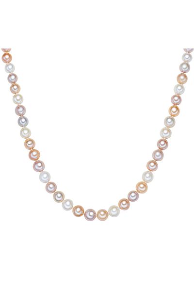 Valero Pearls Perlenhalskette Kette Sterling Silber Süßwasser-Zuchtperle multicolor