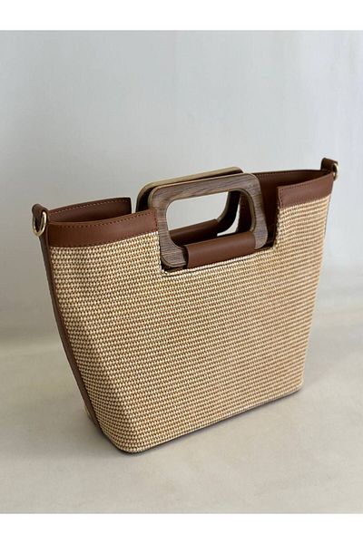 CKN Women's Shoulder Bag - Cylinder and Straw