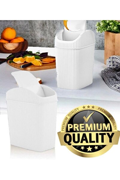 Genel Markalar Döner Kapaklı 2.5 Litre Mini Banyo Çöp Kovası - Tuvalet Çöp Ku...